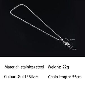 Silver Music Note Pendant Necklace Gift For Men Women Box Chain